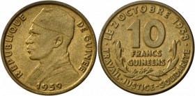 Guinea: 7 Kursmünzen 1959-1962: 1, 2x 5, 2x 10, und 2x 25 Francs, ss-st.