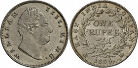 Indien: East India Company: William IV. (1830-1837): 1 Rupie 1835, R.S im Halsabschnitt. KM 450.7. Rf. gutes sehr schön.
