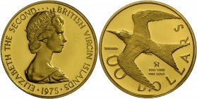 Jungferninseln: 100 Dollar 1975, 900er Gold 0.2054oz fein, PP.