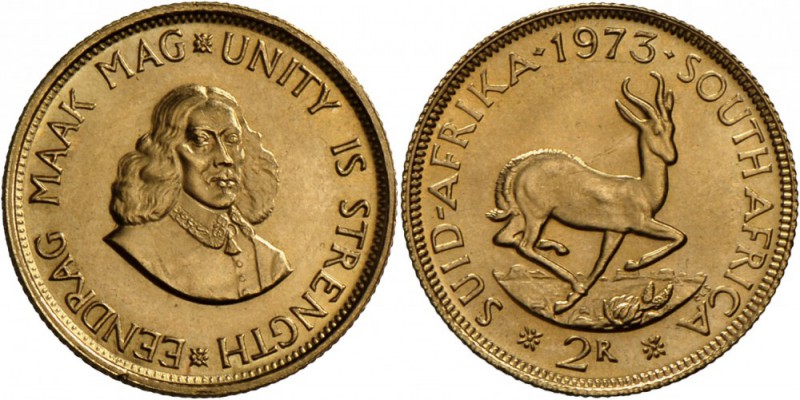 Südafrika: 2 Rand 1973. bankfrisch.