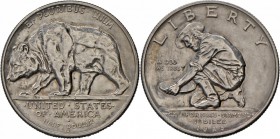 Vereinigte Staaten von Amerika: 1/2 Dollar 1925, California Diamond Jubilee, KM 151.1, gereinigt ?!, vorzüglich.