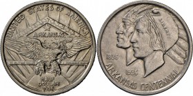 Vereinigte Staaten von Amerika: 1/2 Dollar 1936, 100 Jahre Arkansas, KM 168, berieben, vorzüglich.