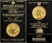 Vereinigte Staaten von Amerika: LOS ANGELES, 10 Dollar Olympische Spiele 1984, im offiziellen Coin holder, Proof.