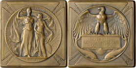 Vereinigte Staaten von Amerika: SAINT LOUIS: Quadratische Bronzeplakette zur Weltausstellung und zeitgleich abgehaltenen III. Olympischen Spielen 1904...