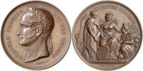 Belgien: Lot 3 Stück- Leopold I. 1830-1865, Bronzemedaille 1849, Prämie zur Ausstellung in Namur, 50mm // Bronzemedaille 1851 von Hart, auf die Gewerb...