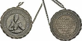 Großbritannien: James I. (1603-1625), Silberguss-Medaille 1615 auf Lady Arabella Stuart (1575-1615), Nichte Maria Stuarts, Hüftbild von vorn / 6 Zeile...