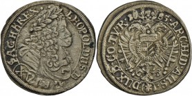 Österreich: Lot 3 Münzen: HAUS HABSBURG Leopold I. (1657-1705) 15 Kreuzer 1685, Mainz, Her.1108, in ss, dazu 2x 20 Kreuzer 1771D ss-vz und 1830E ss+....