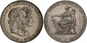 Österreich: Franz Joseph I. 1846-1916: Lot 2 Münzen, 2 Gulden 1854 A, auf die Hochzeit mit Elisabeth von Bayern, 25,9 g, und 2 Gulden 1879, 24077 g, a...