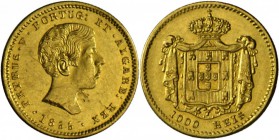 Portugal: Pedro V. 1853-1861: 1000 Reis 1855, 1,76 g. Friedberg 149, vorzüglich-stempelglanz.