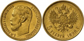 Russland: Nikolaus II. (1894-1917): 5 Rubel 1898, ss-vz.