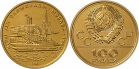 Russland: OLYMPIADE MOSKAU 1980: 100 Rubel 1978, KM Y 162, Stempelglanz.