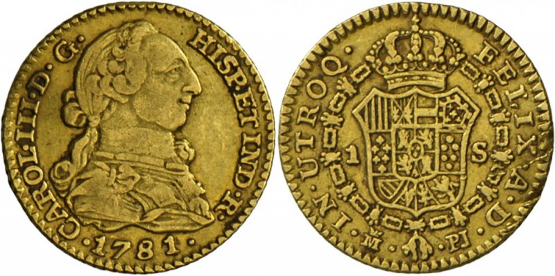 Spanien: Carlos III. 1759-1788: 1 Escudo 1781 Madrid, 3,33 g, Friedberg 288, seh...