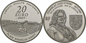 Frankreich: 20 Euro 2007, Stanislaus I. Leszcynski (1677-1766), Etui/Zertifikat und Umkarton, Nummer 369 von nur 500 Ex., PP.