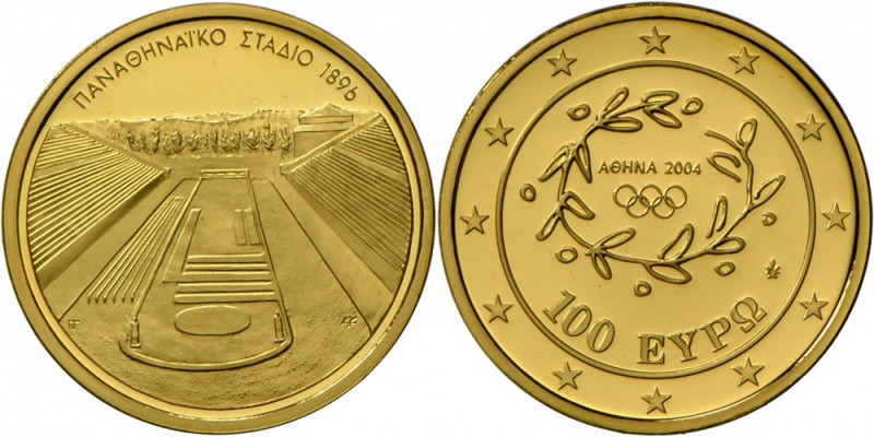 Griechenland: 100 Euro 2004, Olympische Spiele 2004, 10g/999er, mit Zertifikat u...
