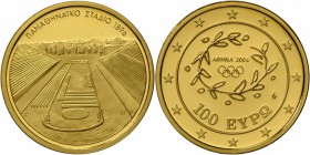 Griechenland: 100 Euro 2004, Olympische Spiele 2004, 10g/999er, mit Zertifikat und Original-Etui, Polierte Platte.