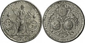 Nürnberg: Lot 2 Stück, Zinnmedaille 1624, auf die Münzkonvention der drei korrespondierenden Reichskreise Bayern, Schwaben und Franken, Stempel von Ch...