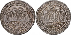 SACHSEN-WEIMAR, Johann Ernst und seine 7 Brüder (1605-1619): Reichstaler 1608 WA, Saalfeld. Dav. 7523, Schnee 341. min. Hsp. sehr schön.