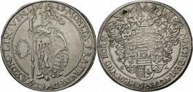 Sachsen-Weimar: Johann Ernst und seine 5 Brüder, 1622-1626: Reichstaler 1623 GA, Saalfeld. 27,34g. Dav.7532, Schnee 352, gereinigt, winz.Schrötlingsfe...