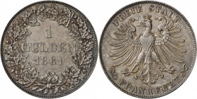 Frankfurt am Main: 1 Gulden 1861, AKS 13, J. 33, vorzüglich-stempelglanz.