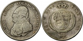 Sachsen: Friedrich August I. (König 1806-1827): Lot 2 Münzen: Speciestaler 1821 und 1822 IGS. s/ss und ss-.