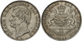 Sachsen: Lot 2 Münzen, Johann (1854-1873): Vereinstaler 1860 und 1861. AKS 136, Kahnt 467. beide knapp vorzüglich.