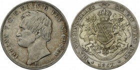 Sachsen: Lot 2 Münzen: Johann (1854-1873): 2 Varianten Vereinstaler 1867 B, einmal mit VERRINSTHALER. AKS 137 und Var. Kahnt 470 und c. beide sehr sch...