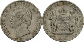 Sachsen: Lot 2 Münzen: Johann (1854-1873): Ausbeutetaler 1869 B, 1870 B mit kleinerer Vs-Legende. AKS 135 Var. Kahnt 472. sehr schön.