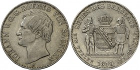 Sachsen: Lot 3 Münzen: Johann (1854-1873): Ausbeutetaler 1858 F, 1859 F, 1860 B. AKS 134. Kahnt 465. sehr schön und besser.
