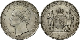Sachsen: Lot 5 Münzen: Johann (1854-1873): Ausbeutetaler 1862 B, 1863 B, 1864 B und 2x 1865 B, mit Varianten des ”B”. AKS 135. Kahnt 471. sehr schön u...