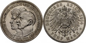 Anhalt: Friedrich II. und Marie: 5 Mark 1914, vz/st.