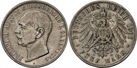 Oldenburg: Friedrich August, 1900-1918: 5 Mark 1901, nur 10.000 Ex., ss/ss+.