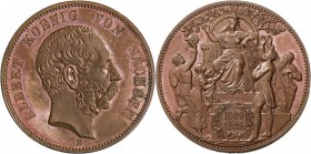 Sachsen: 5 Mark große Kupermedaille, 1899 ”Zur 800-Jahrfeier des Hauses Wettin”, Auflage nur 4310 Ex., nur feinste Berührungen, st-.
