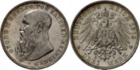 Sachsen-Meiningen: Georg II., 1866-1914: 3 Mark 1913 D, st-.