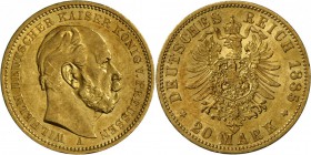 Preußen: Wilhelm I. (1861-1888): 20 Mark 1885 A, Jaeger 246, feine Kratzer, vorzüglich.