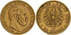 Preußen: Wilhelm I., 1861-1888: 20 Mark 1887 A, ss.