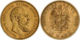 Preußen: Friedrich 1888: 10 Mark 1888 A, AKS 120, J. 247, fast vorzüglich.