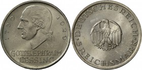 Weimarer Republik: Set 2 Münzen: 2 und 5 RM 1929 A, Lessing, J 335/6, beide sehr schön-vorzüglich.