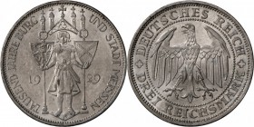 Weimarer Republik: 3 Reichsmark 1929 E, Meißen, Jaeger 338, schönes vz-st.