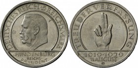 Weimarer Republik: Lot 2 Münzen: 5 RM 1929 A und G, Schwurhand. J 341. beide Kratzer, sonst sehr schön-vorzüglich.