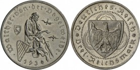 Weimarer Republik: 3 RM 1930 G, Vogelweide, J 344, vorzüglich-Stempelglanz.