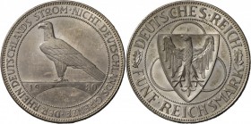 Weimarer Republik: 5 Reichsmark 1930 F, Rheinlandräumung, Jaeger 346, Patina, Transportspuren sonst st.