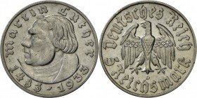 Drittes Reich: Lot 4 Münzen: 3x 2 RM 1933 A, D, J und 5 RM 1933 D, Luther. J 352/3. alle um sehr schön-vorzüglich.