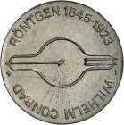 DDR: EINSEITIGER Aluminium-Abschlag: 5 MARK 1970 Röntgen (mit Randstab), Auflage nur 350 Ex., st.