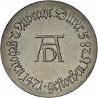 DDR: EINSEITIGER Aluminium-Abschlag: 10 MARK 1971 Dürer, Auflage nur 300 Ex., st.