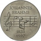 DDR: EINSEITIGER Aluminium-Abschlag: 5 MARK 1972 Brahms, Auflage nur 300 Ex., st.