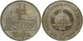 DDR: 5 MARK 1983 (nur 25.000 Ex.), Meißen, Patinaansatz, st.