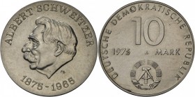 DDR: PROBE: 10 Mark 1975, Schweitzer, mit der Rückseite von J 1557, glatter Rand, st-.