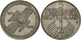Bundesrepublik Deutschland 1948-2001: 5 DM 1952 D, Germanisches Museum, Rf., fast vz.