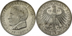 Bundesrepublik Deutschland 1948-2001: EICHENDORFF, 5 DM 1957 J, vz.