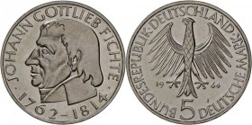 Bundesrepublik Deutschland 1948-2001: FICHTE, 5 DM 1964, schönes PP.